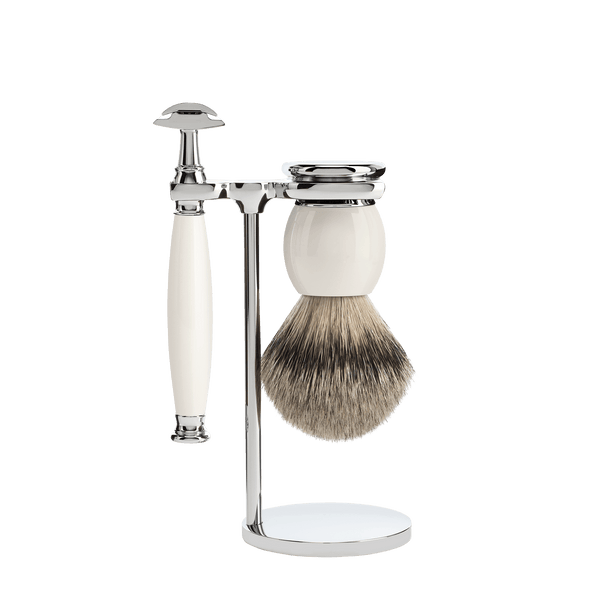 MUHLE - SOPHIST Porcelain Shaving Set Silvertip Brush and Safety Razor S 93 P 84 SR