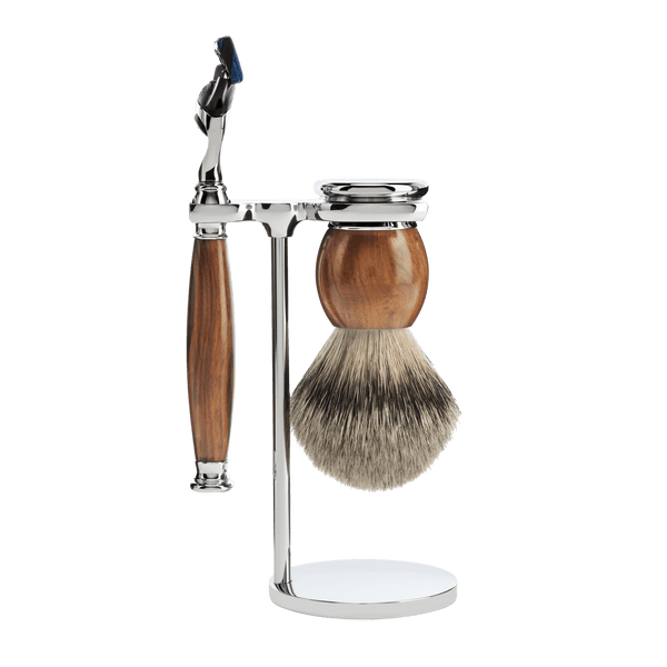 MUHLE - SOPHIST Ironwood Shaving Set Silvertip Brush and Fusion S 93 H 47 F