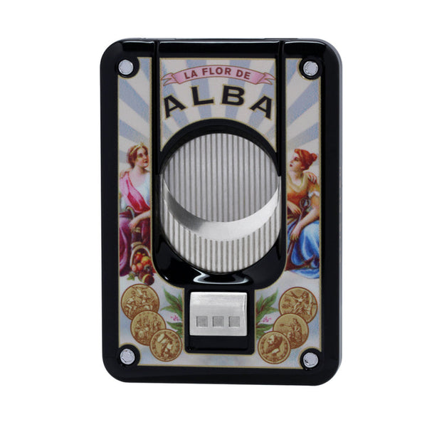 Elie Bleu Flor de Alba Cigar Cutter - double blade - lacquered Black EBC4063