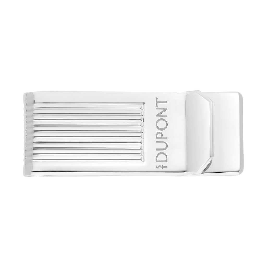 S.T. DUPONT Chrome Silver Lines Money Clip 003087