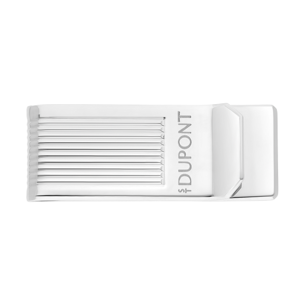 S.T. DUPONT Chrome Silver Lines Money Clip 003087