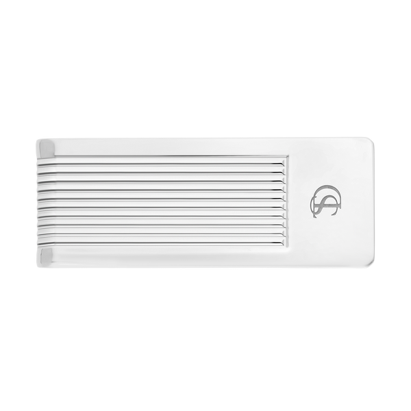 S.T. DUPONT Chrome Silver Lines Money Clip 003087