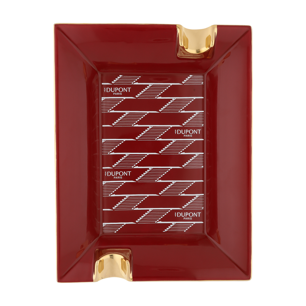S.T. Dupont Porcelain Ashtray Monogram 1872 burgundy 006478
