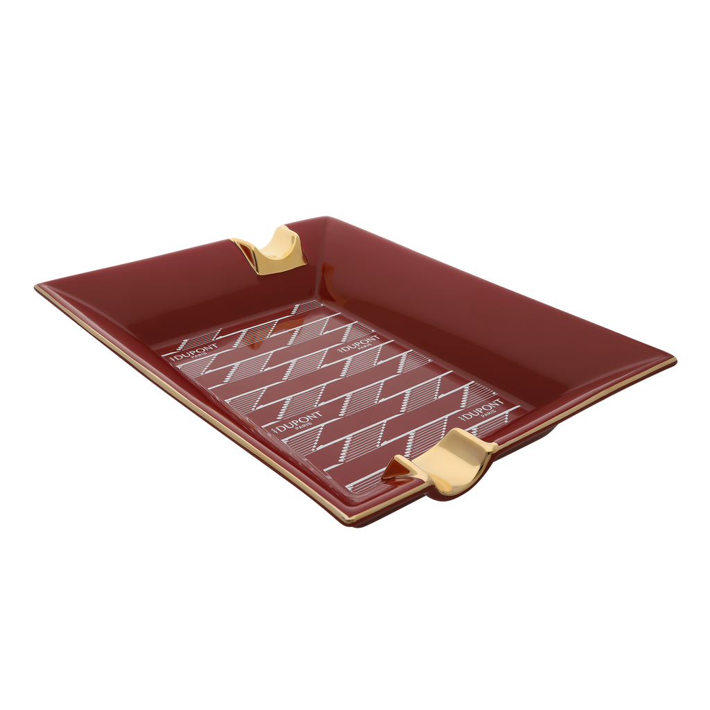 S.T. Dupont Porcelain Ashtray Monogram 1872 burgundy 006478