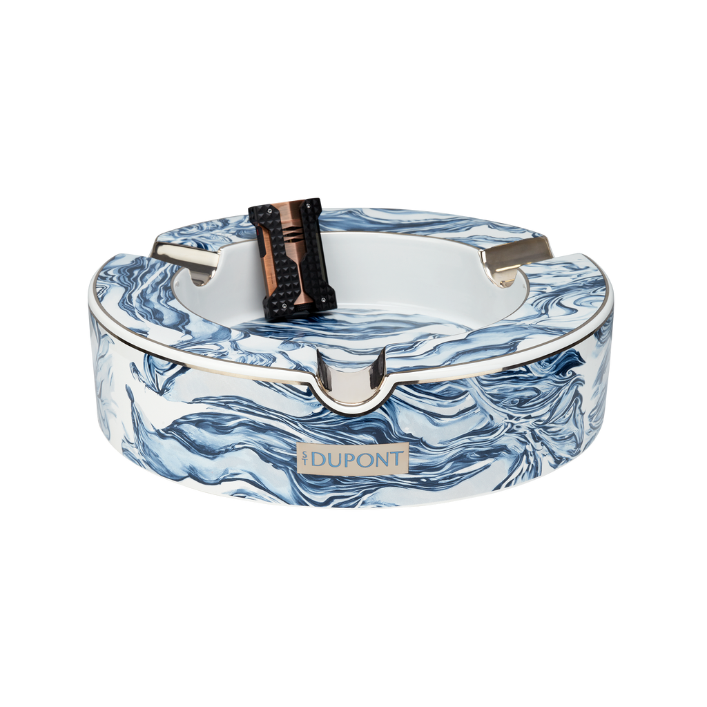 S.T. Dupont Porcelain Ashtray Blue Wave 006726