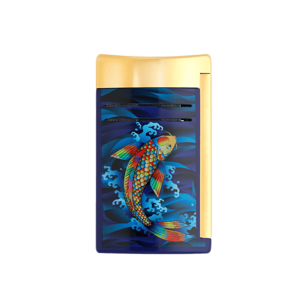 S.T. Dupont MAXIJET BLUE & GOLD KOI FISH LIGHTER 020397