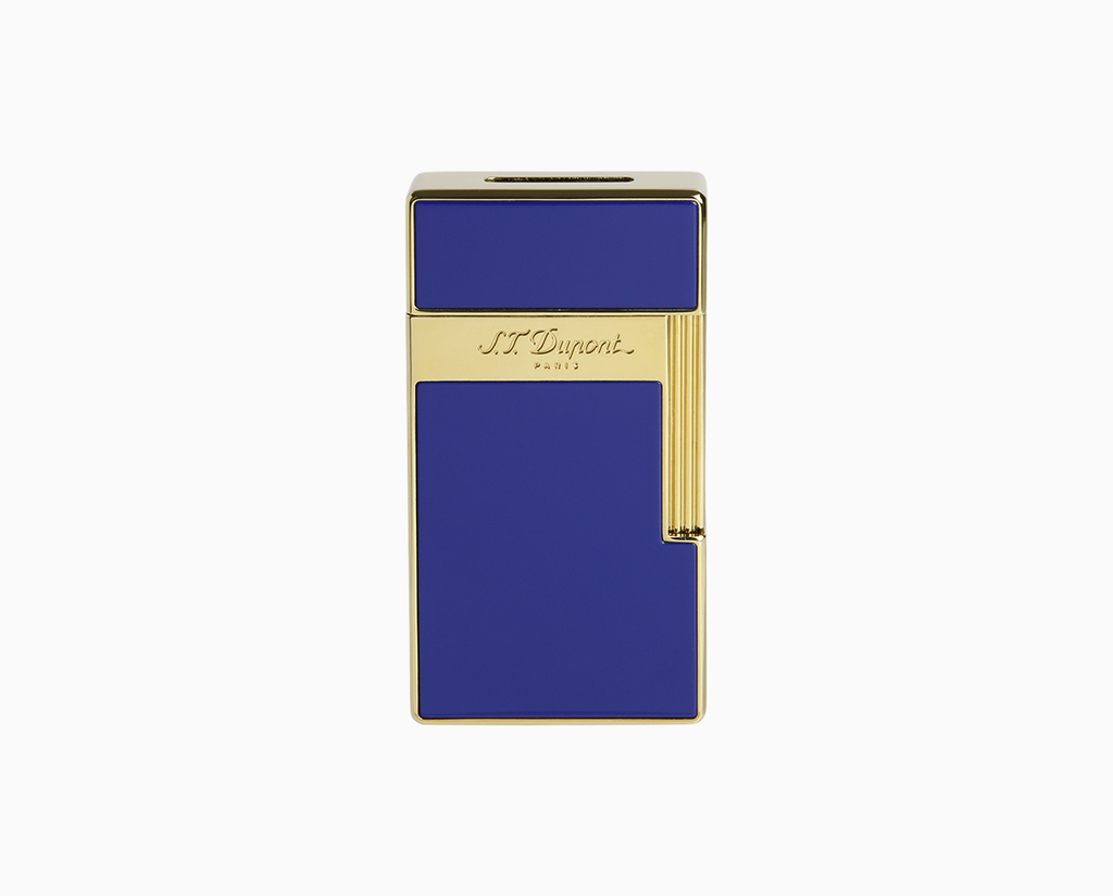 S.T. Dupont  BIGGY LIGHTER BLUE LACQUER AND GOLD  025005