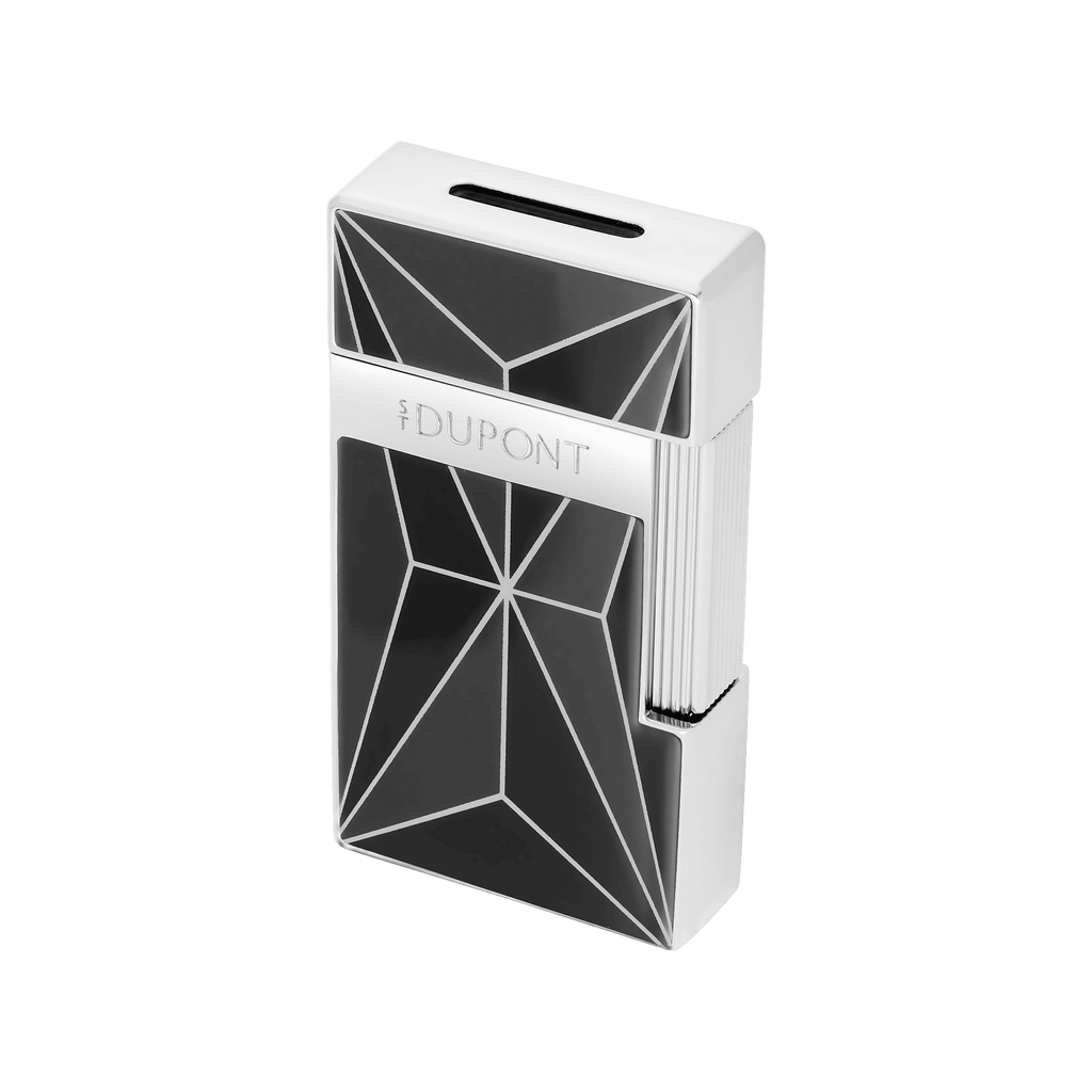 S.T. Dupont BIGGY FIRE X BLACK & CHROME LIGHTER 025277