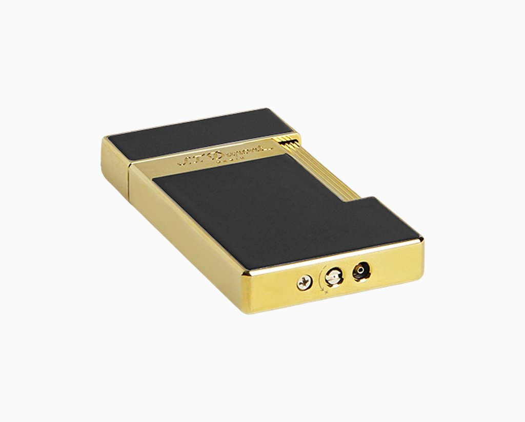 S. T. Dupont SLIMMY LIGHTER BLACK LACQUER AND GOLD 028002