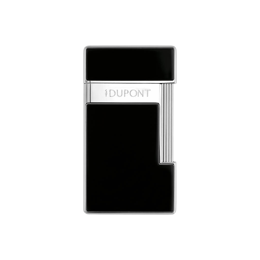 S. T. Dupont SLIMMY  Lighter  Black Lacquer & Silver 028221
