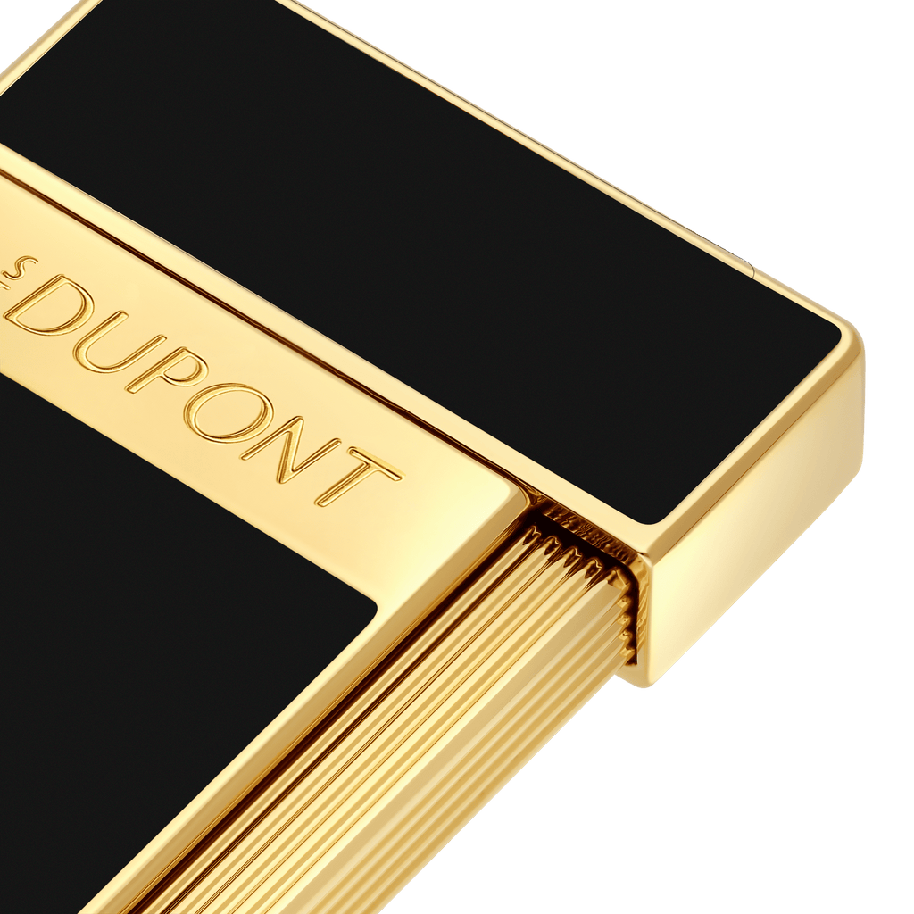 S. T. Dupont SLIMMY  Lighter  Black Lacquer & Gold 028222