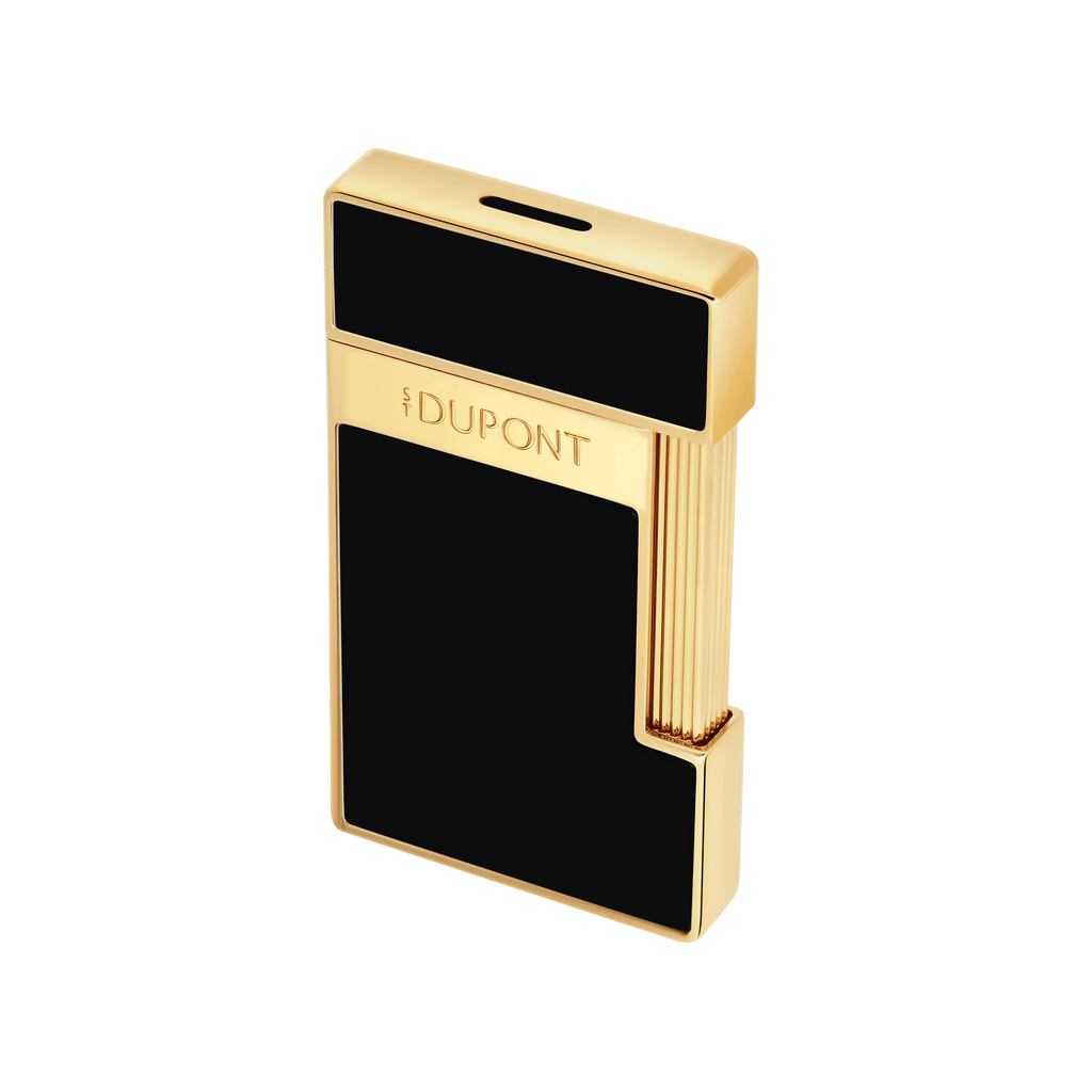 S. T. Dupont SLIMMY  Lighter  Black Lacquer & Gold 028222