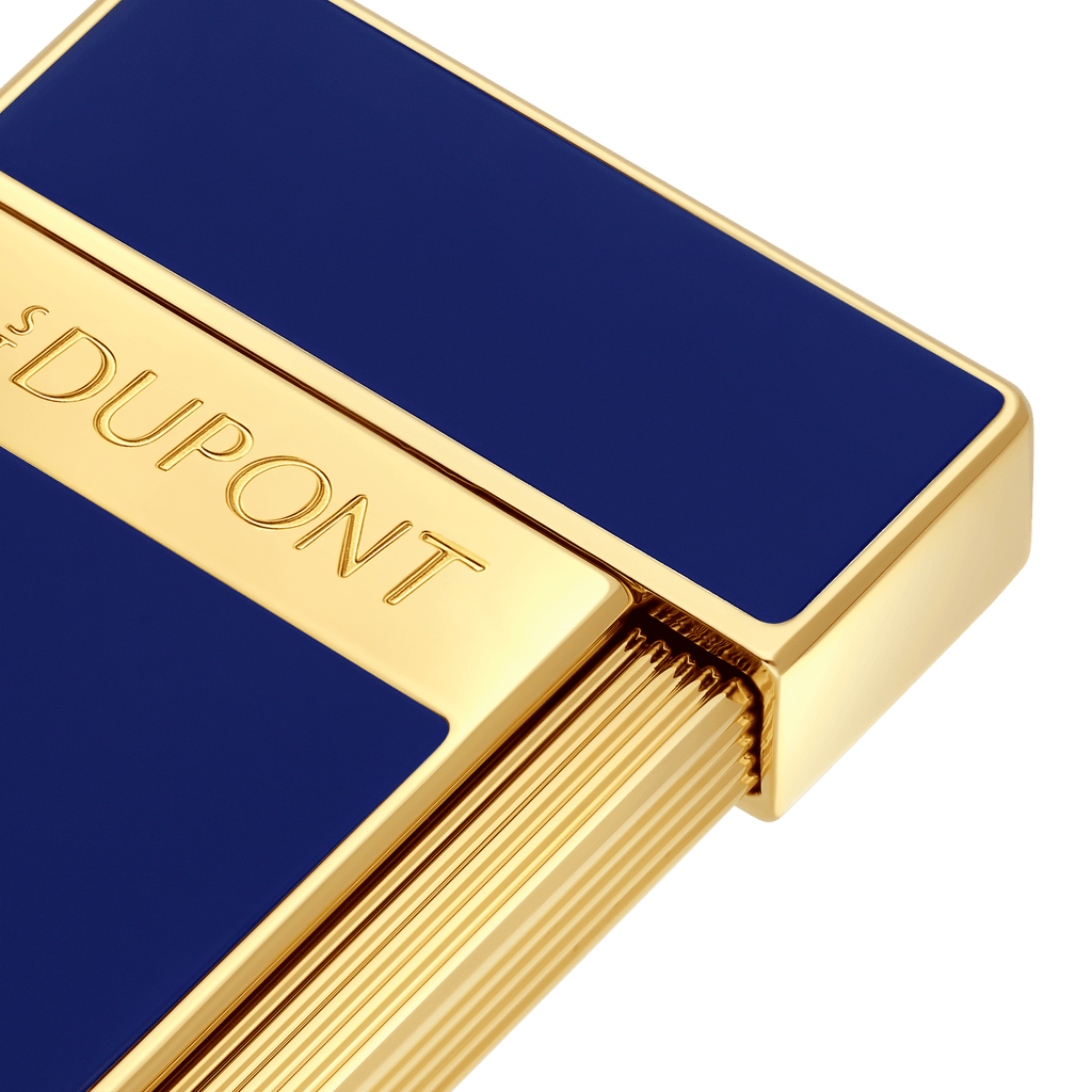 S. T. Dupont SLIMMY Lighter Blue Lacquer & Gold 028225