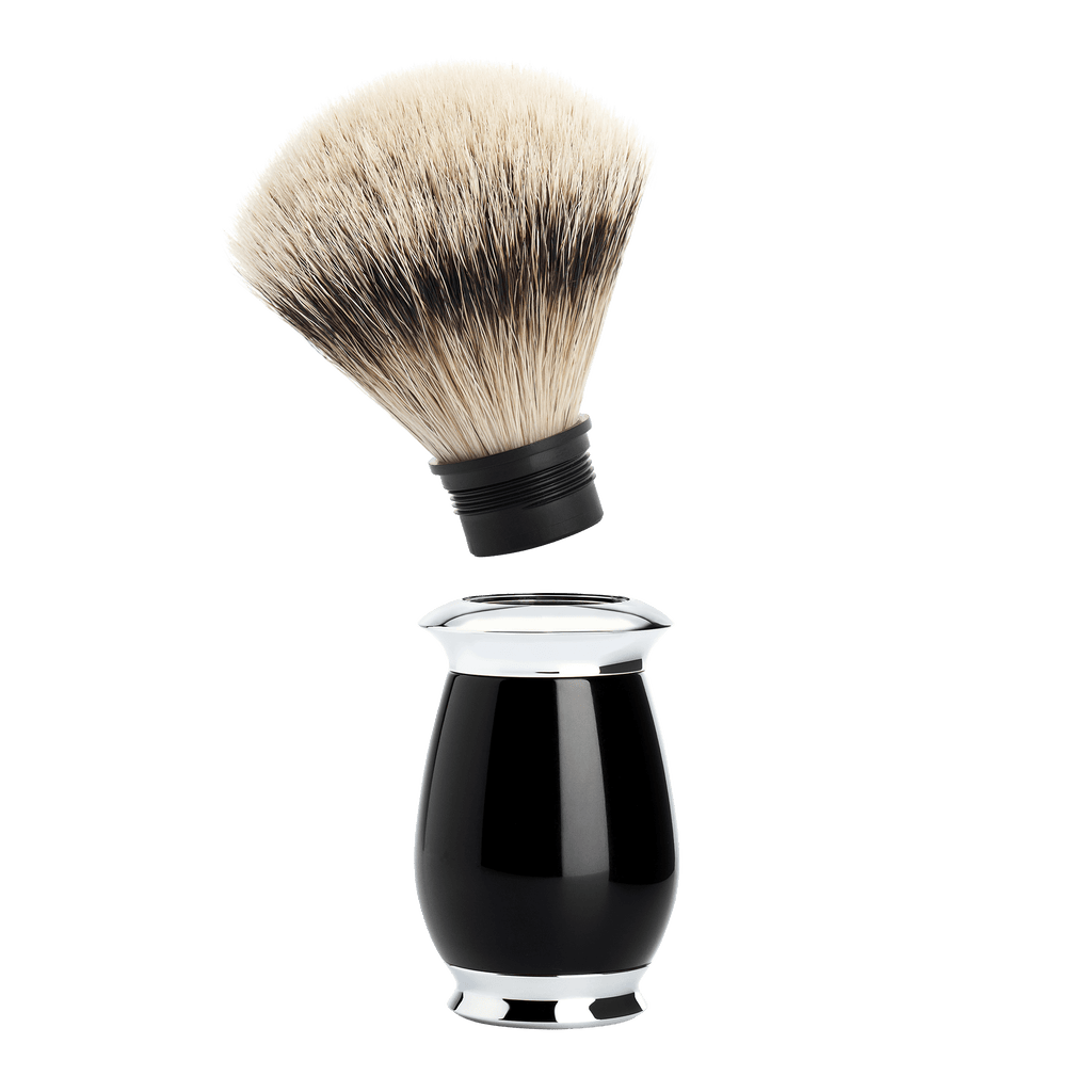 MUHLE - PURIST shaving brush, BLACK, silvertip badger 091 k 56
