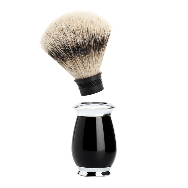MUHLE - PURIST shaving brush, BLACK, silvertip badger 091 k 56