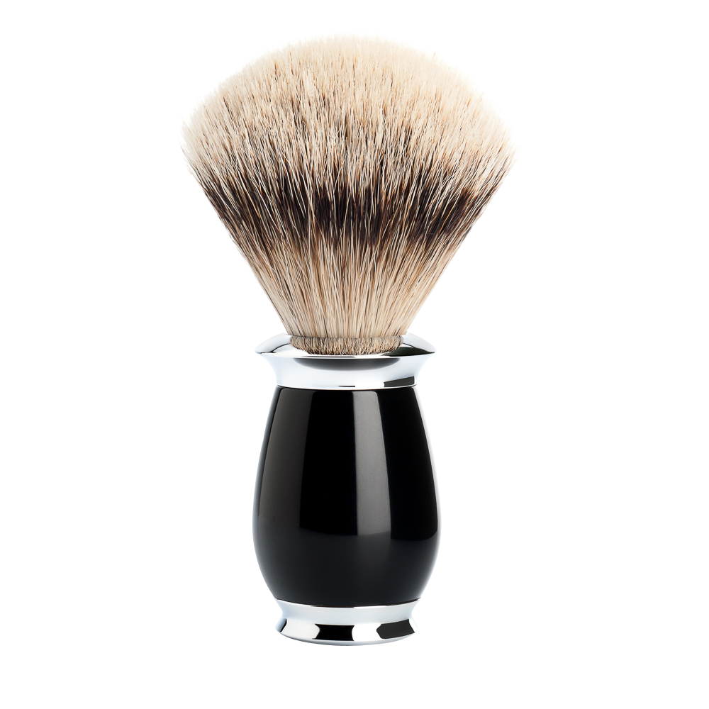 MUHLE - PURIST shaving brush, BLACK, silvertip badger 091 k 56