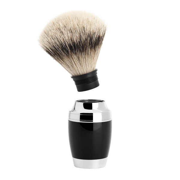 MUHLE - STYLO shaving brush, BLACK, silvertip badger 091 K 76