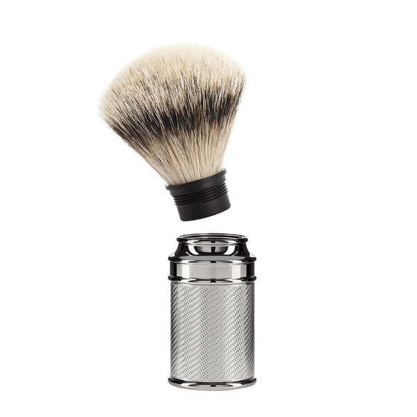 MUHLE - TRADITIONAL shaving brush, Chrome Metal Plated, silvertip badger 091 M 89