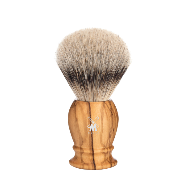 MUHLE - CLASSIC shaving brush, silvertip badger, olive wood 091 H 250