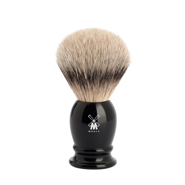 MUHLE - CLASSIC shaving brush, BLACK, silvertip badger 091 K 256