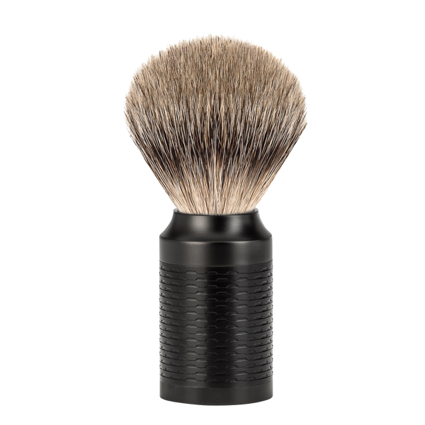 MUHLE - ROCCA shaving brush, JET, silvertip badger 091 M 96 jet