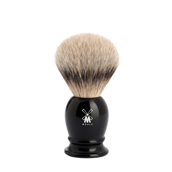 MUHLE - CLASSIC shaving brush, BLACK, silvertip badger 099 K 256