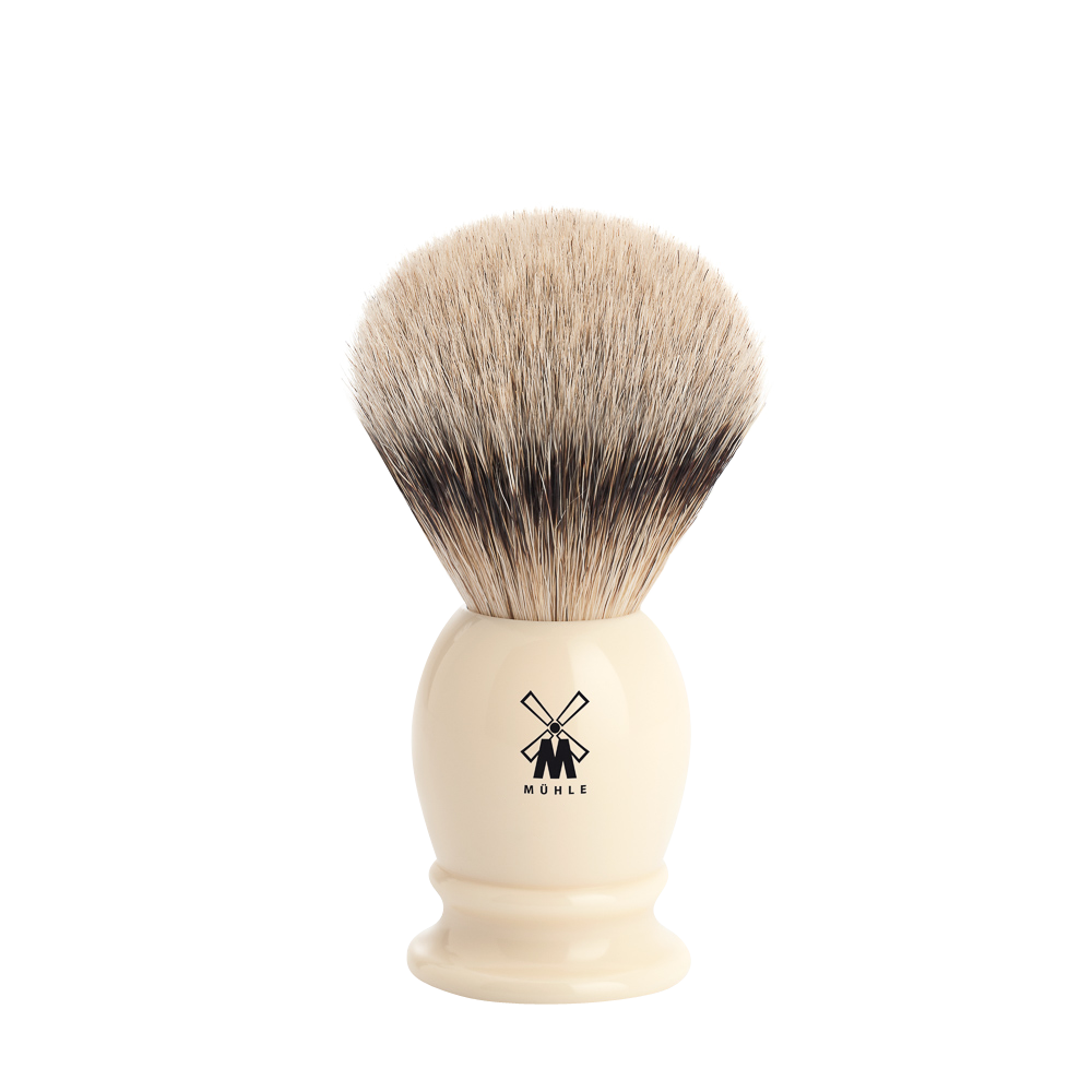 MUHLE - CLASSIC shaving brush, IVORY, silvertip badger 099 K 257
