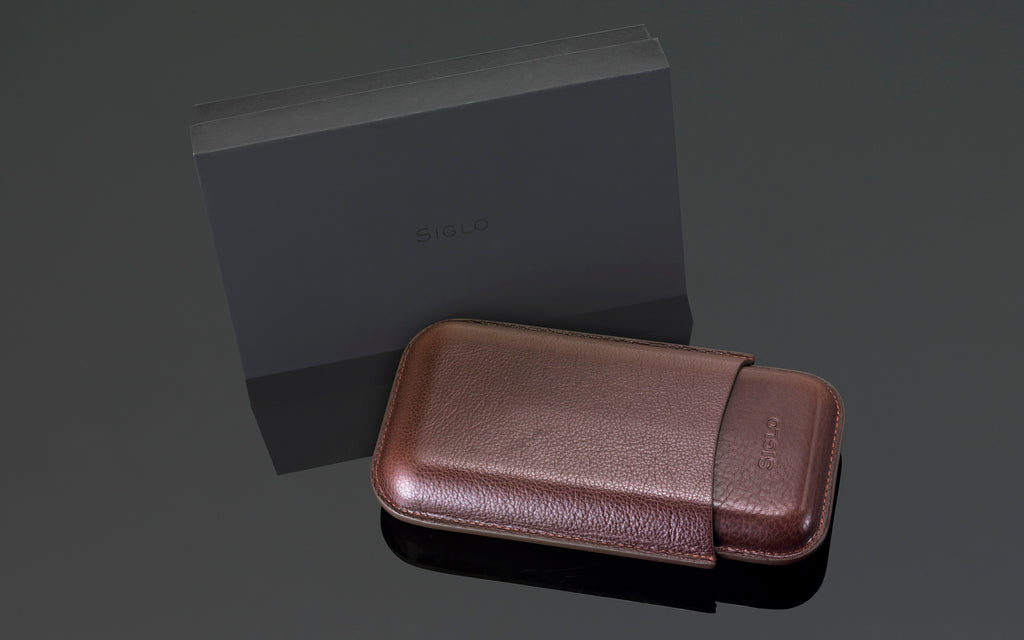 SIGLO Leather Cigar Case - Dark Brown 10012585D