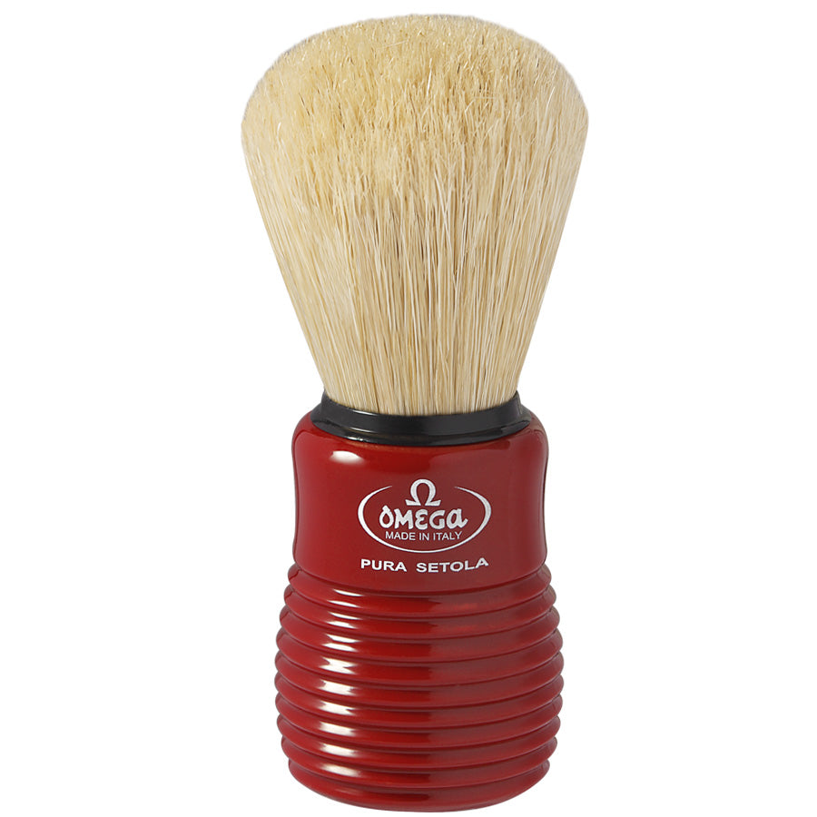 Omega Omega Pure bristle shaving brush with plastic handle - Red