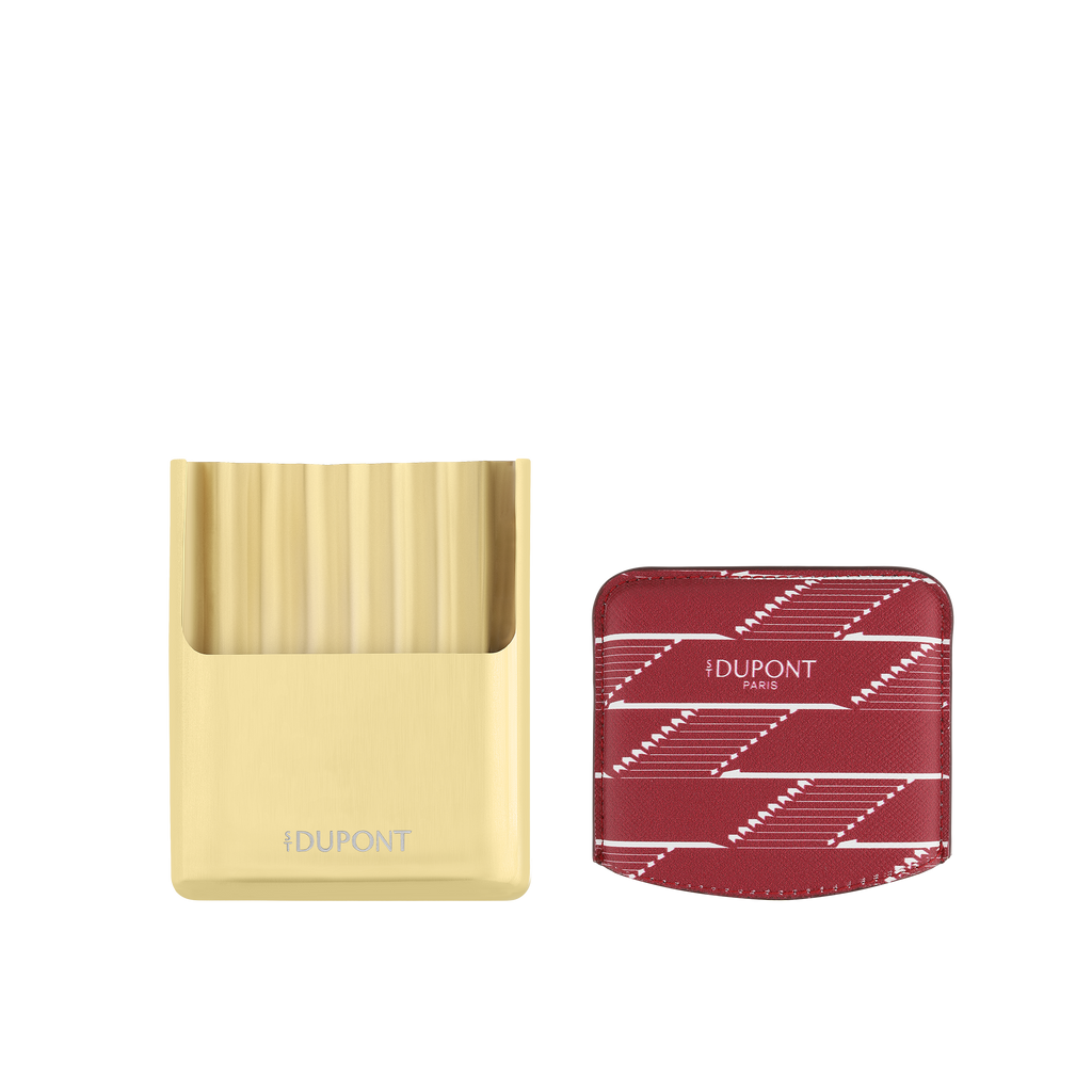 S.T. Dupont Cigarette Case Coated Canvas Monogram 1872 Burgundy 183178