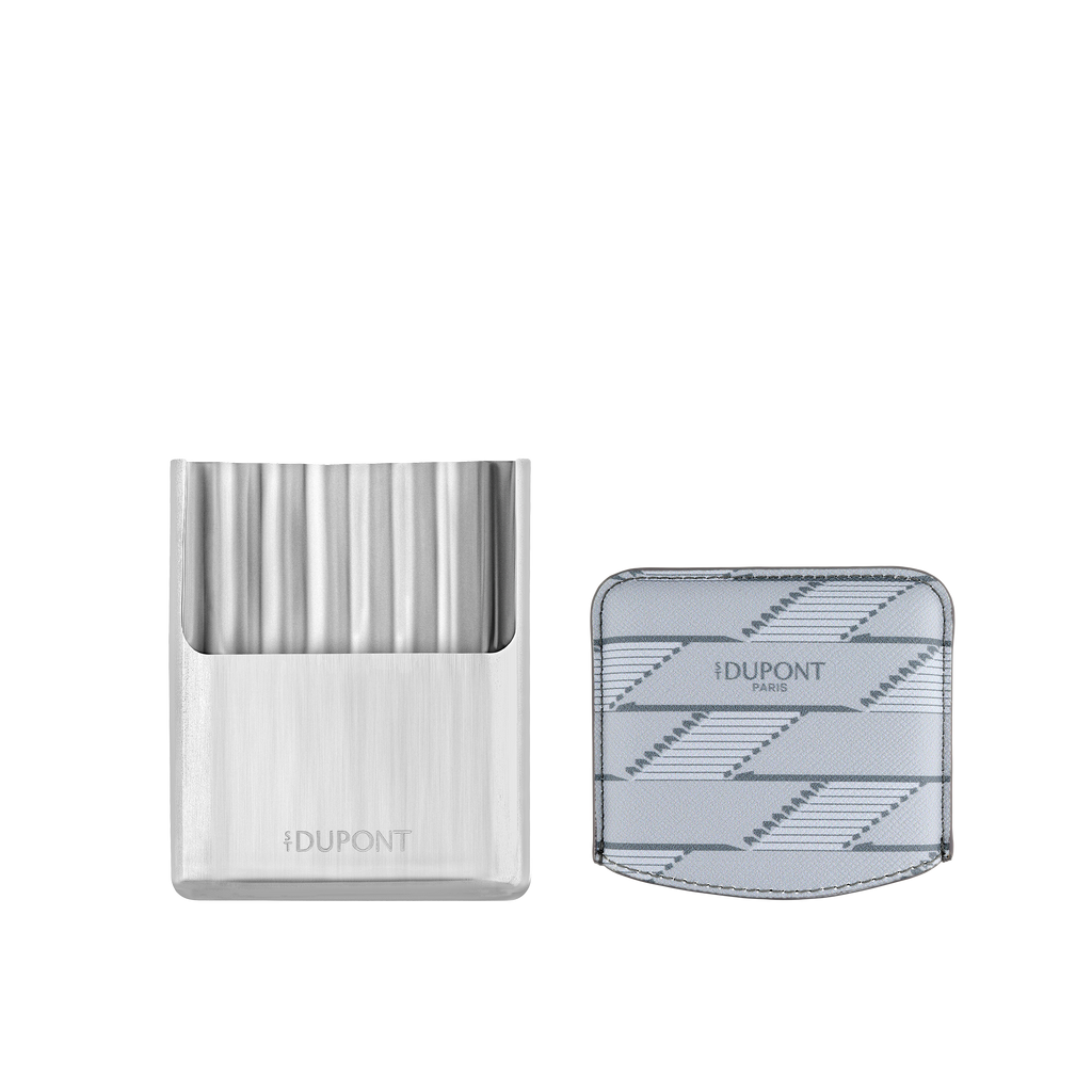 S.T. Dupont Cigarette Case Coated Canvas Monogram 1872 Gray 183180