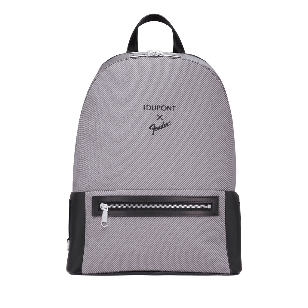 S.T. Dupont Fender Grey Backpack Leather and Canvas 1FE221BK1