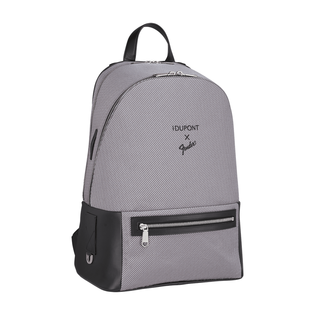 S.T. Dupont Fender Grey Backpack Leather and Canvas 1FE221BK1