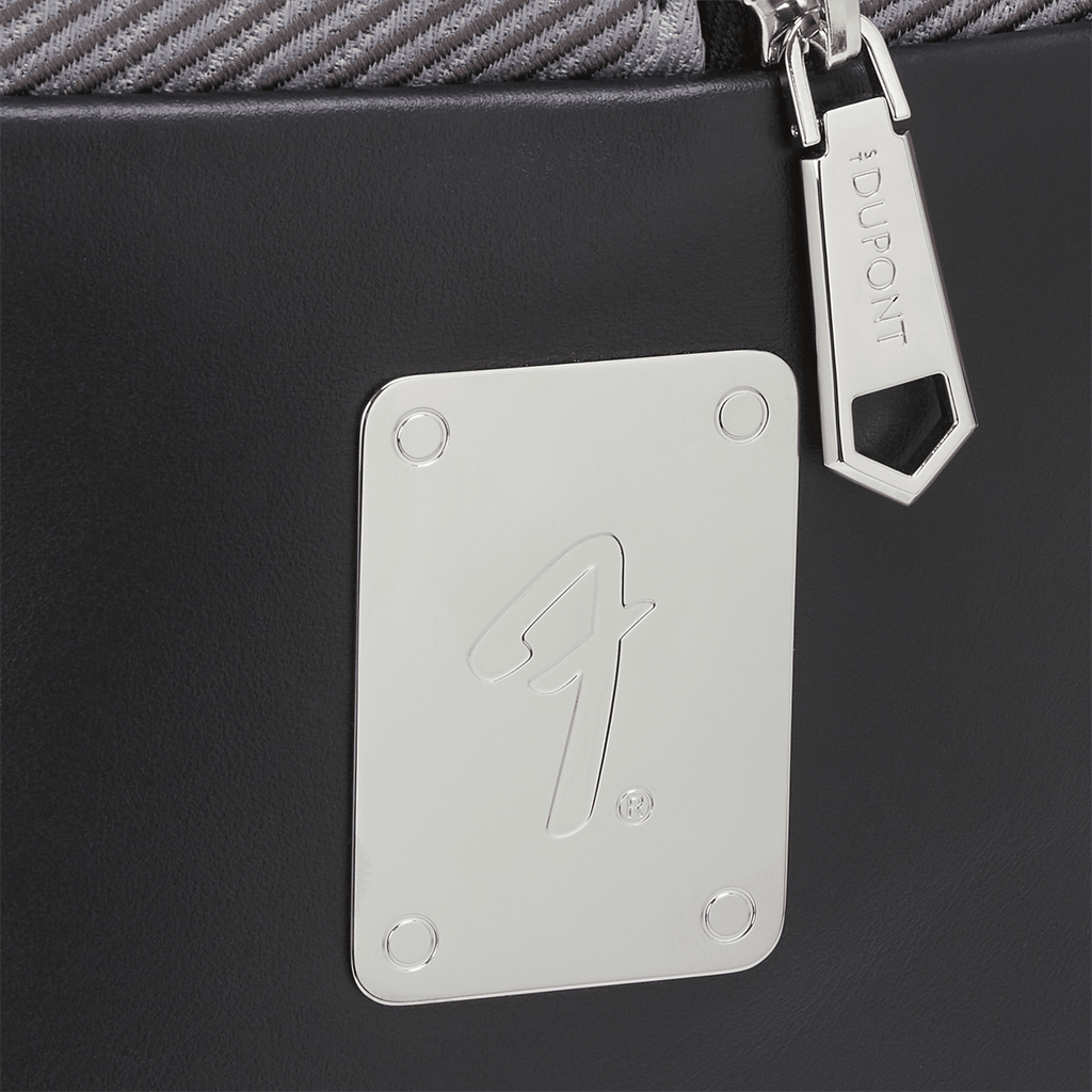 S.T. Dupont Fender Grey Backpack Leather and Canvas 1FE221BK1