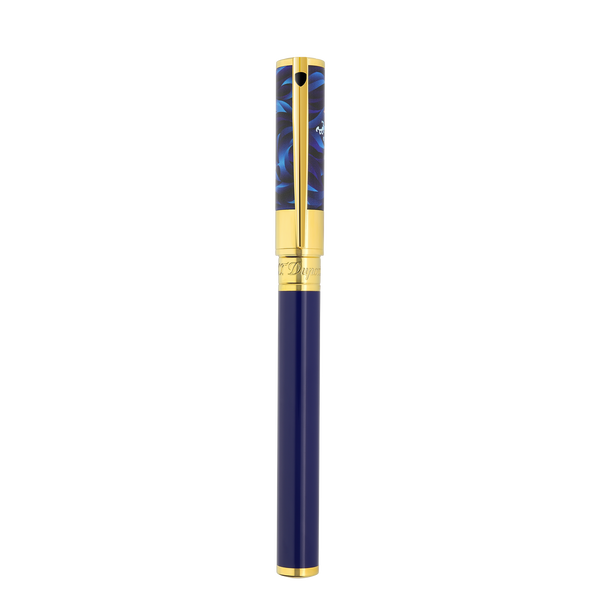 S.T. Dupont D-INITIAL ROLLERBALL BLUE & GOLD PEN KOI FISH  262005