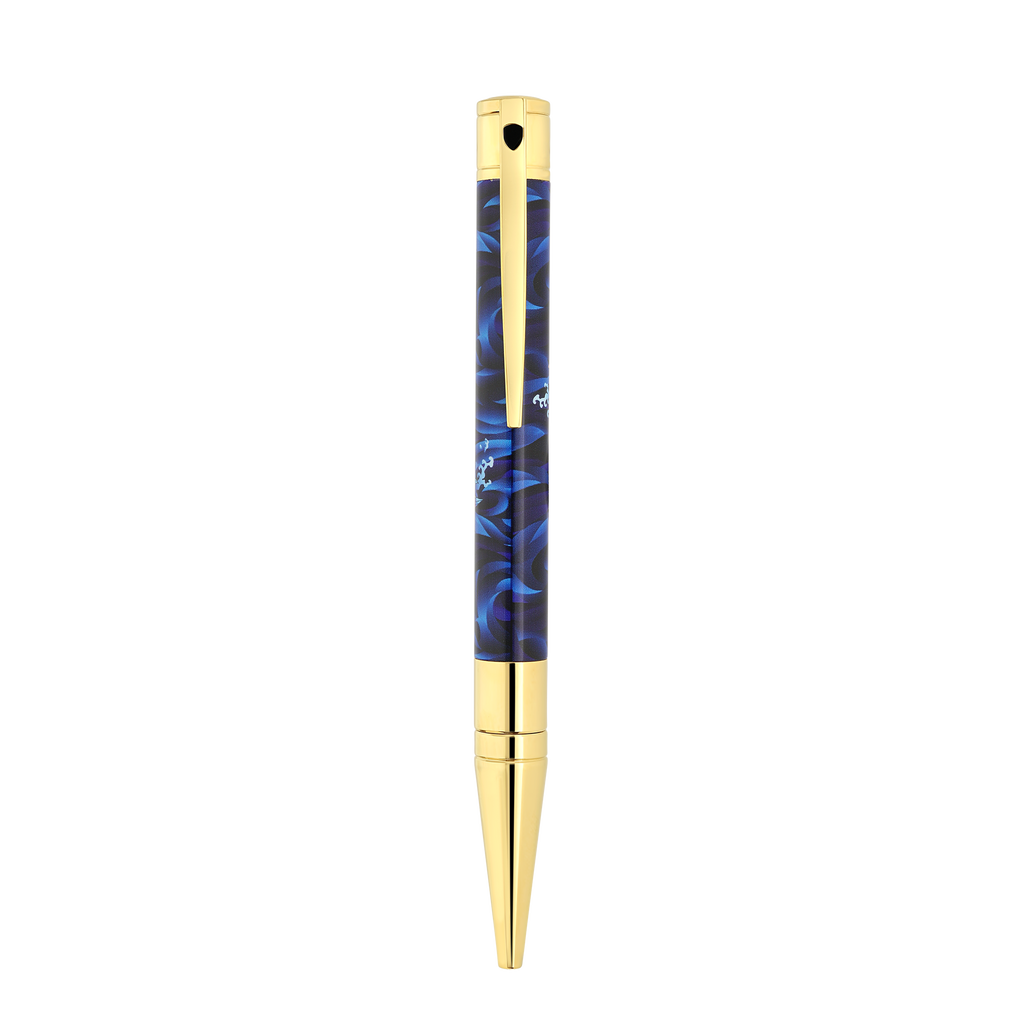 S.T. Dupont D-INITIAL BALLPOINT PEN BLUE & GOLD KOI FISH -  265005