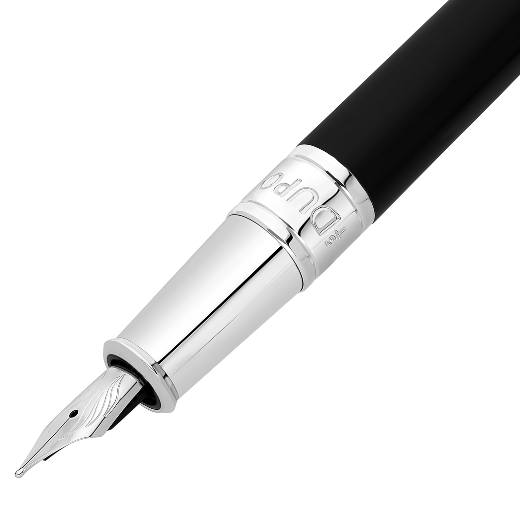 S.T. Dupont WI Initial Fountain Pen Black/Silver 270201