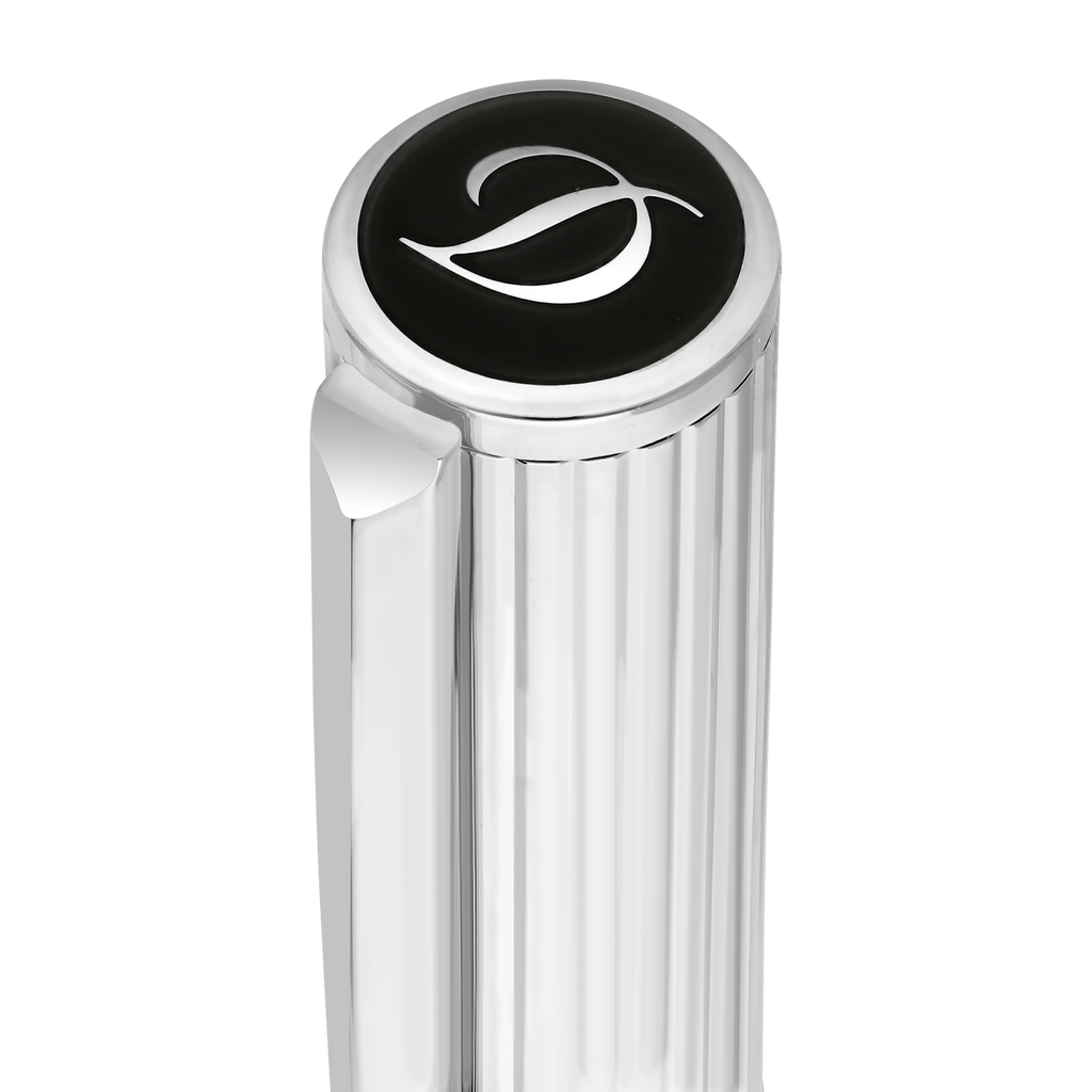 S.T. Dupont WI Initial Fountain Pen Black/Silver 270201