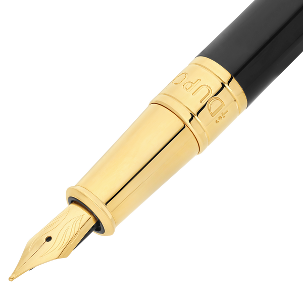 S.T. Dupont WI Initial Fountain Pen Black/Gold 270202