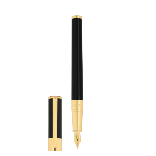 S.T. Dupont WI Initial Fountain Pen Black/Gold 270202