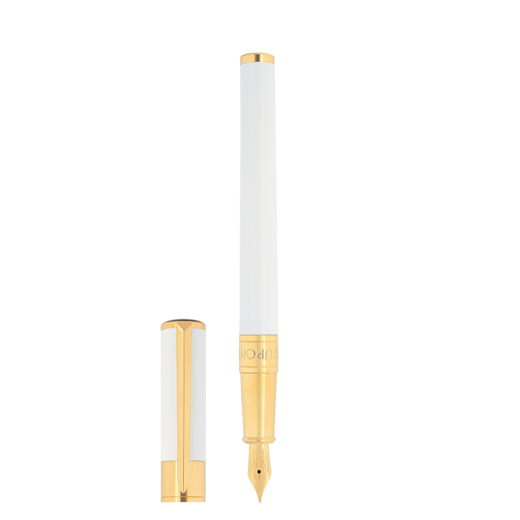 S.T. Dupont WI Initial Fountain Pen White/Gold 270217