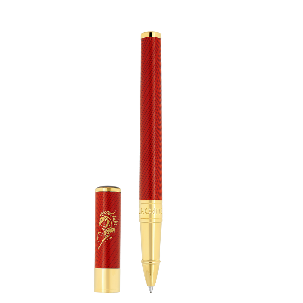 S.T. Dupont D Initial  ROLLERBALL PEN Horse Red 272080