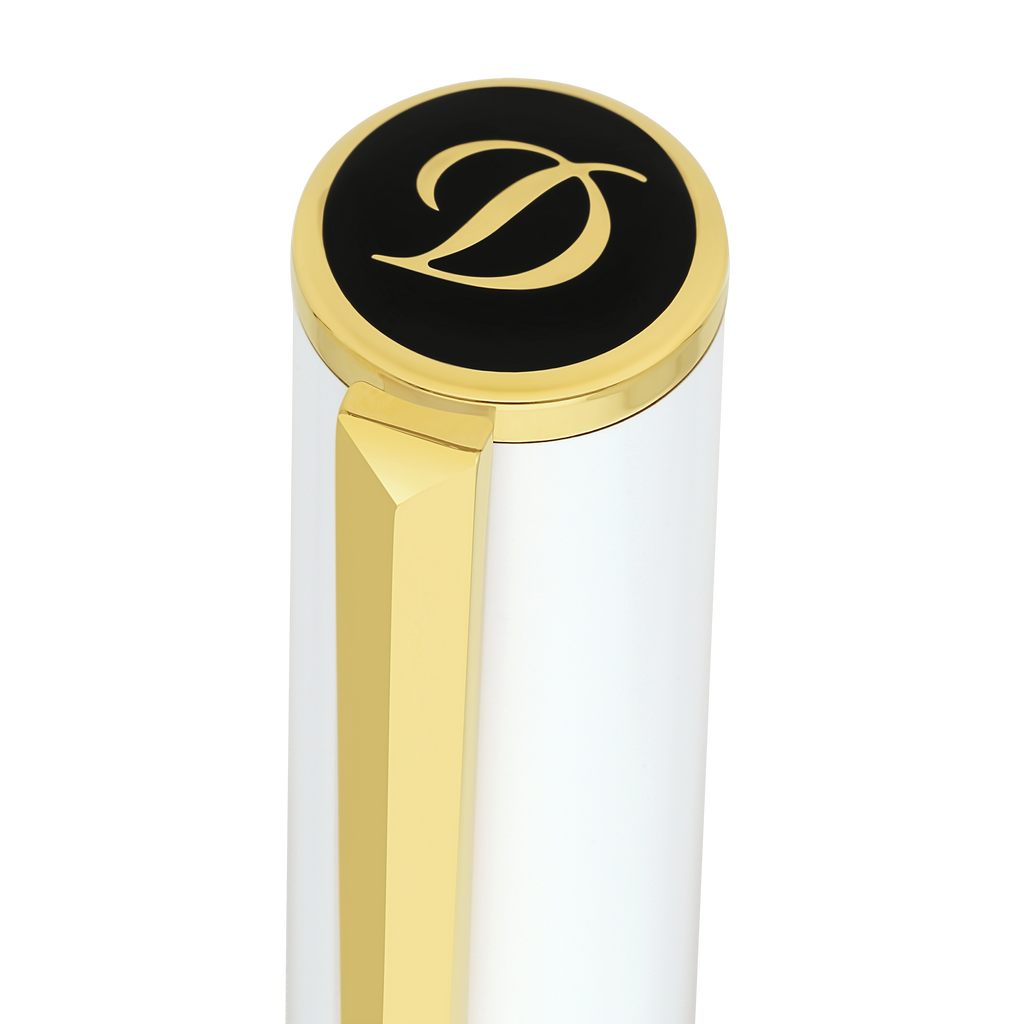 S.T. Dupont initial Rollerball Pen White/Gold 272217
