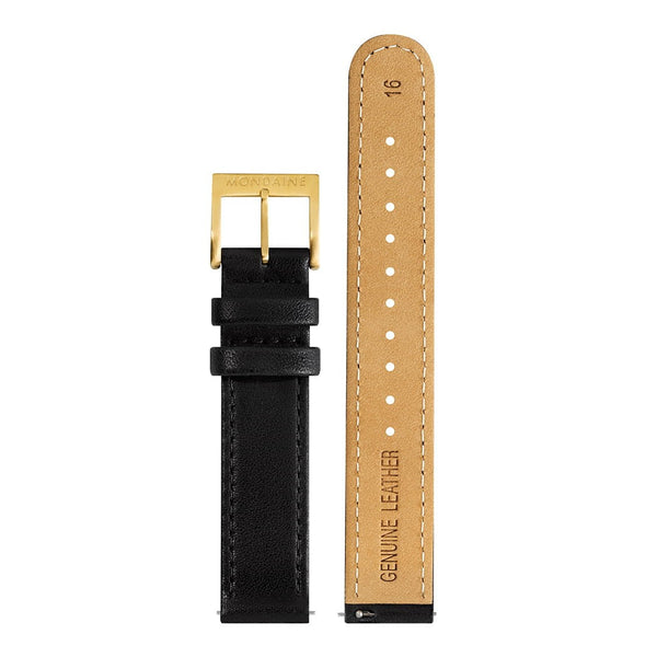 MONDAINE Black Leather Strap, 16mm FE3116.20R.1