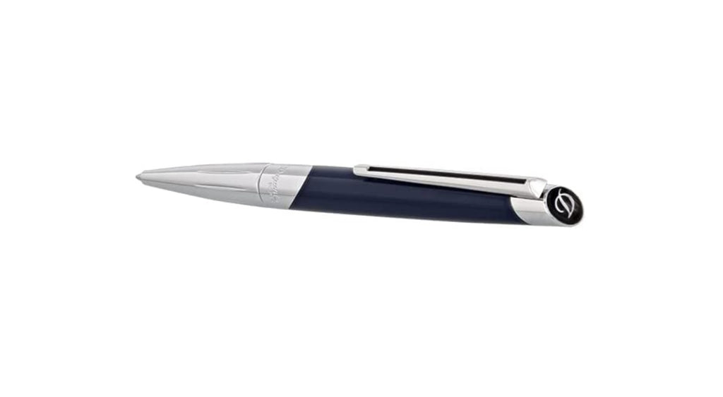 S.T. Dupont SILVER AND NAVY BLUE BALLPOINT PEN - 405736