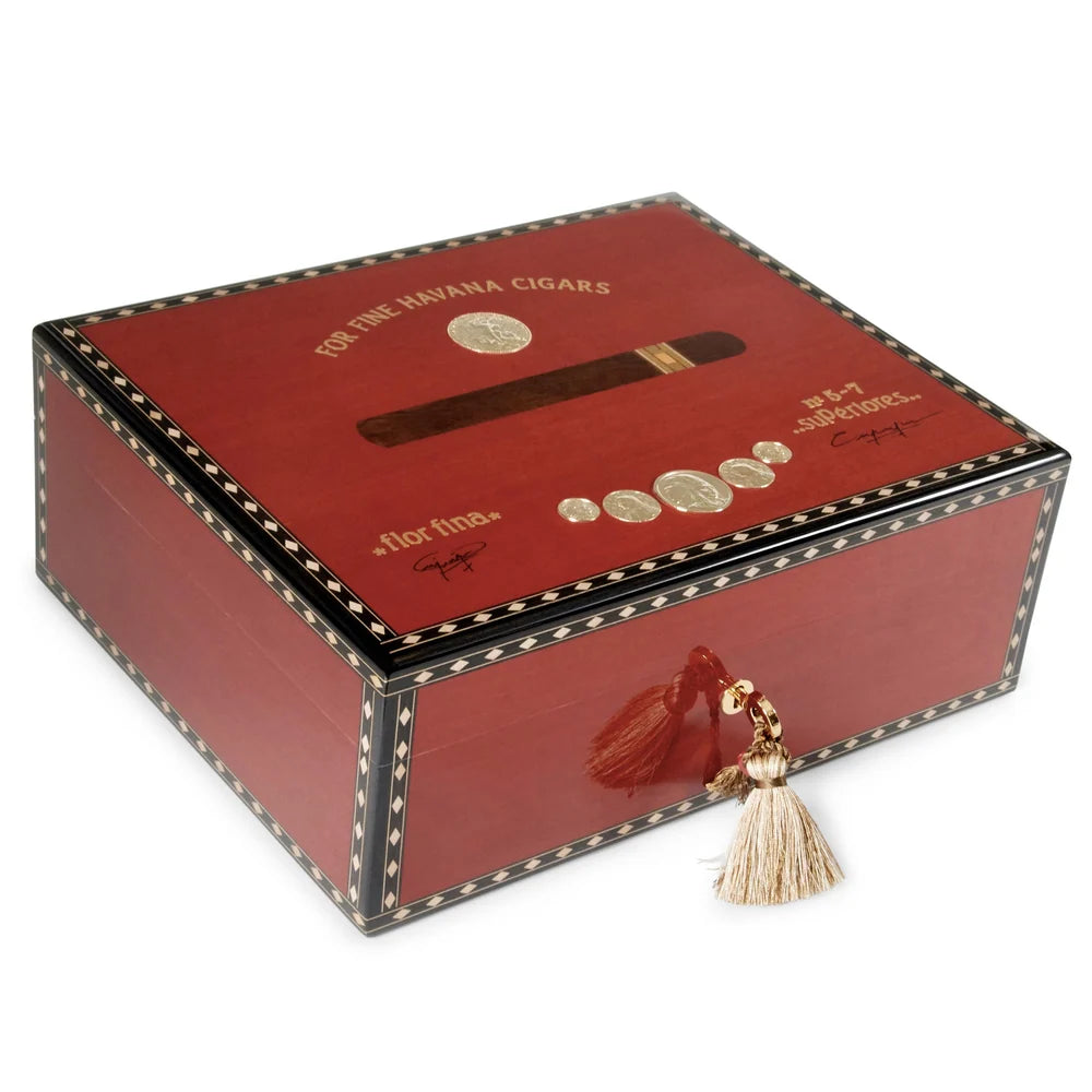 Elie Bleu - Medals Red Sycamore Humidor for 75 cigars ME15SY075R