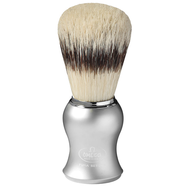 Omega Pure bristle shaving brush - badger effect - with stand