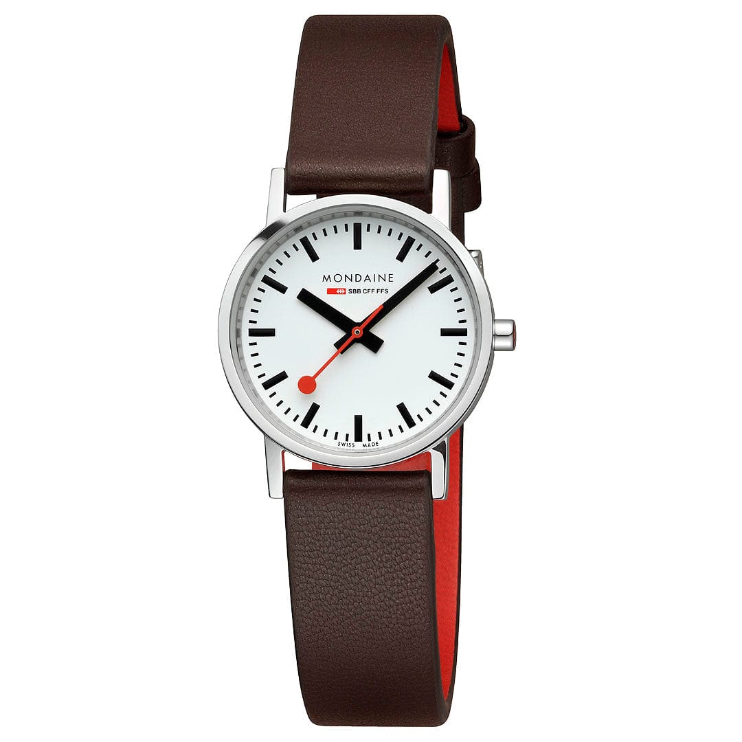 Mondaine Evo2 - Orologio con Cinturino Rosso in Pelle per Uomo e Donna Mondaine Evo2 - Orologio con Cinturino Rosso in Pelle per Uomo e Donna