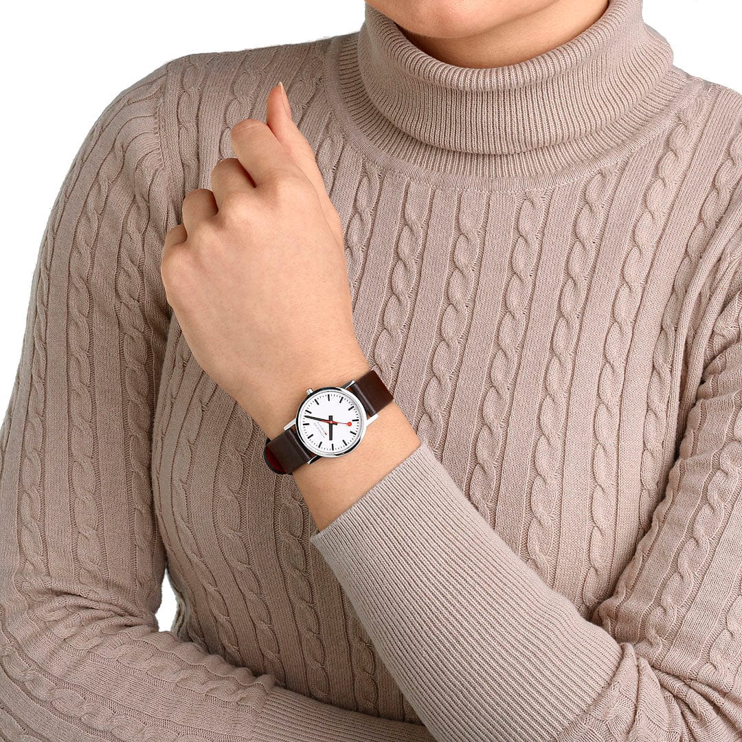 Mondaine Classic - Orologio con Cinturino in Tessile Multicolore per Donna, A658.30323.16SBK, 30 MM. : Mondaine Mondaine Classic - Orologio con Cinturino in Tessile Multicolore per Donna, A658.30323.16SBK, 30 MM. : Mondaine