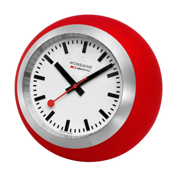 Mondaine TABLE CLOCK, 41MM, WHITE DIAL/RED BALL - A660.30335.16SBP